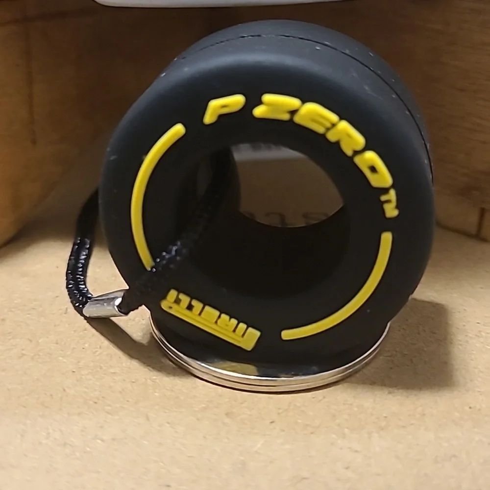 Unbranded Tire Swing Keychain Yellow Trim/Black Tire Unisex NWOT Auto Office Fun